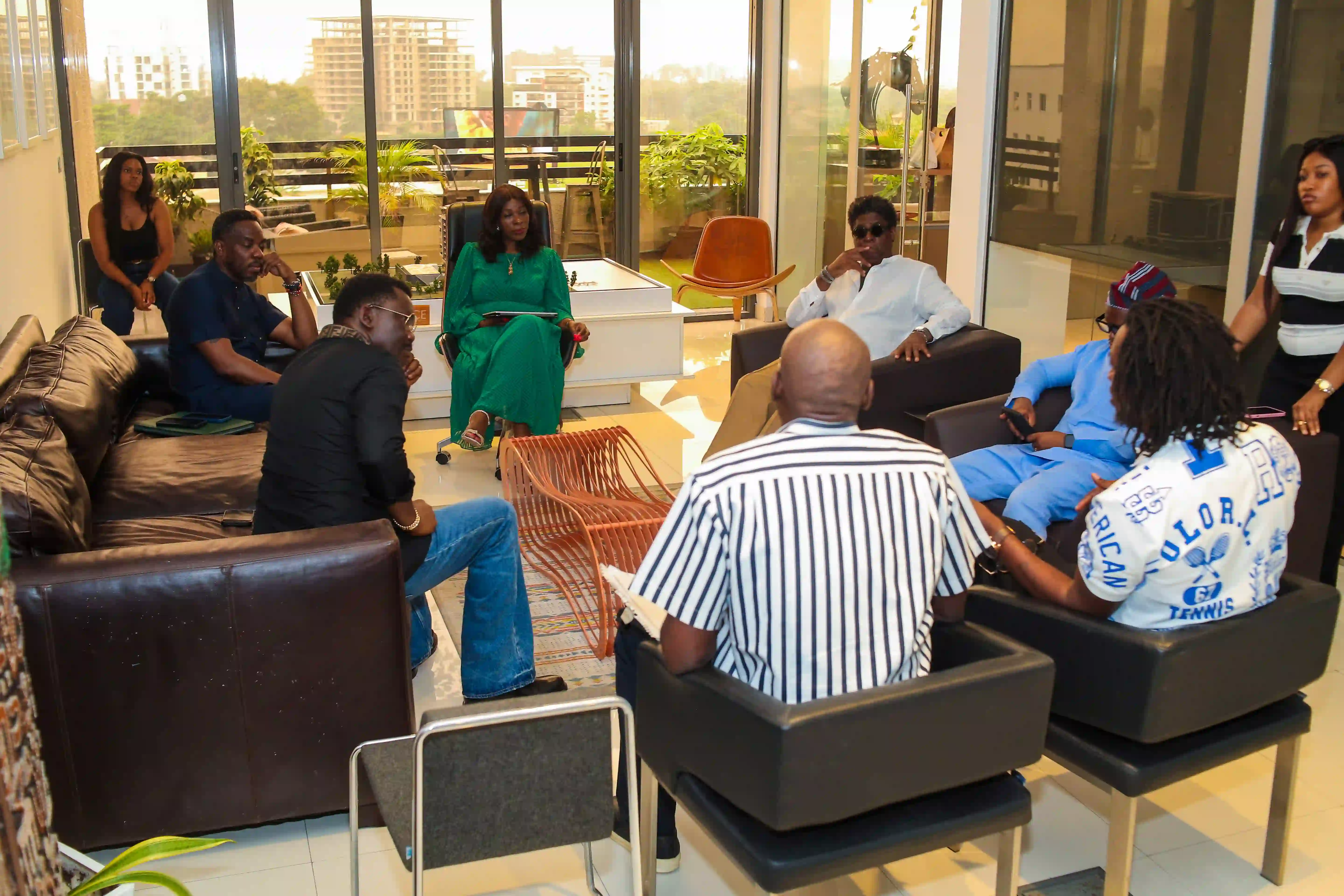 Small group of leaders in discussion
